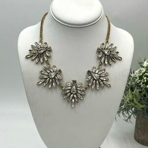 J. Crew Clear Spear‎ Prong Set Faceted Rhinestone Statement Necklace